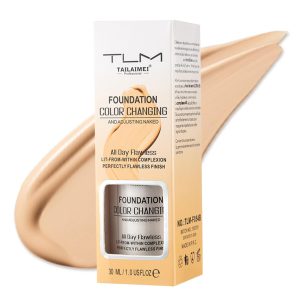 Colour Changing Foundation, Full Coverage Liquid Foundation, Long-Lasting Waterproof Makeup Base Concealer, Lightweight & Hydrating for All Skin Tones 30ml 19