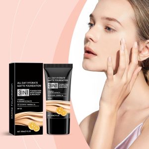 Matte Foundation Flüssig, Feuchtigkeitsspendende Foundation, Mit Einem Foundationpinsel, Langlebige Gesichts Foundation, Full Coverage Foundation, Natürlich Helles Und Aufhellendes Gesicht, 30 Ml 16