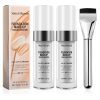 Farbwechselnde Foundation | 2 * 30ml Color Changing Foundation| Concealer Foundation Feuchtigkeitsspendende Natürliche Langanhaltende Feuchtigkeitsspendende Makeup Foundation+1 Kosmetikpinsel 19