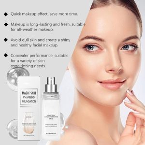 Color Changing Foundation | Full Coverage Face Foundation | Color Match Liquid Foundation | Waterproof Natural Foundation | Nourishing & Moisturizing Makeup | Lightweight & Long-lasting For Women 10