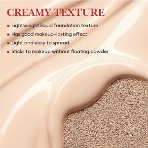 Cushion Foundation, 2025 Neu Foundation Cover Concealer, 18g Luftkissen CC Creme Liquid Foundation Feuchtigkeitsspendende Aufhellende Gleichmäßiger Hautton Cushion Foundation CC Cream (02# Ivory) 18